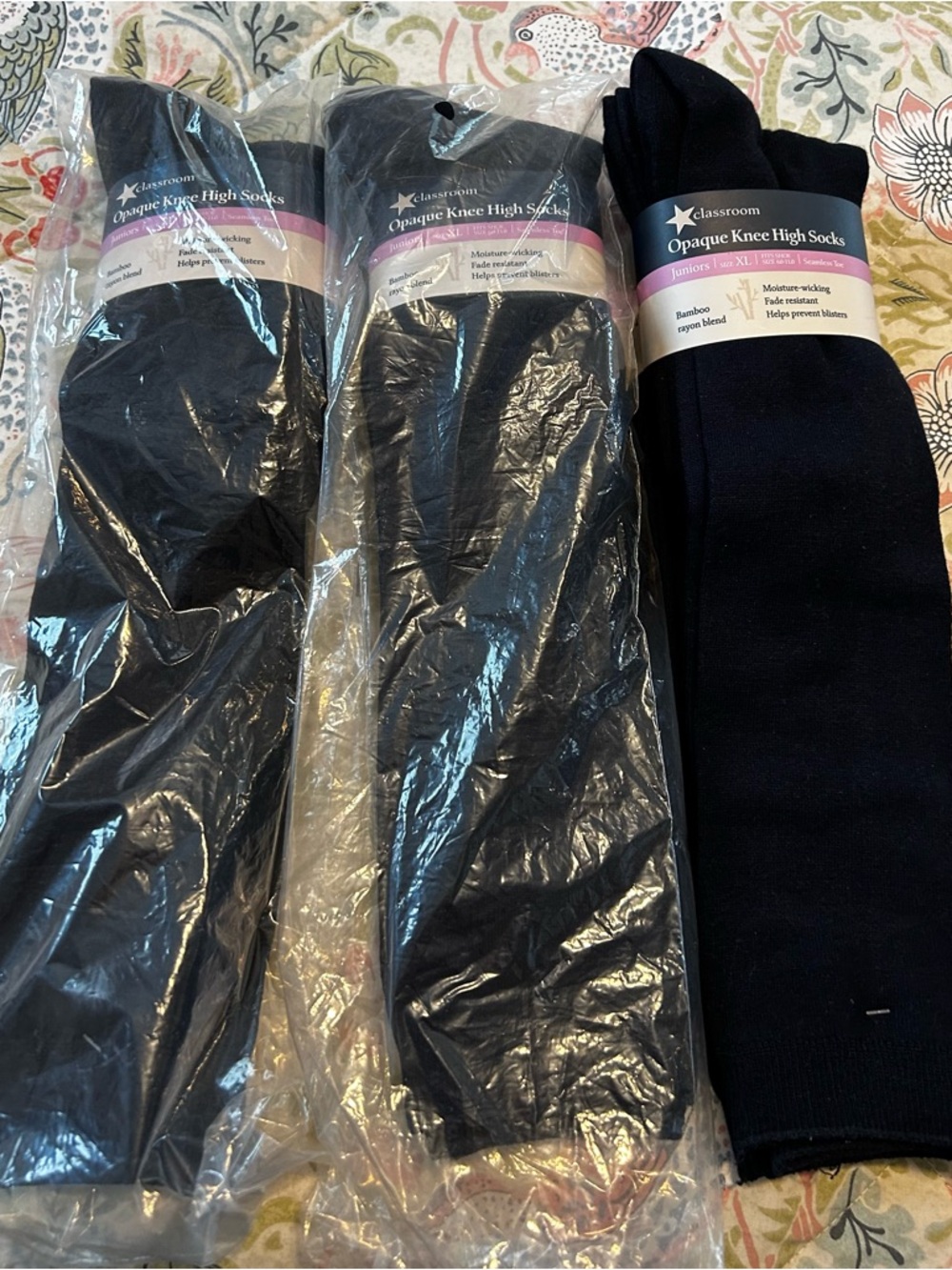 Opaque Knee High Socks - Navy (Juniors XL)